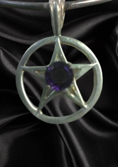 Pentagram with Amethyst Centre Pendant